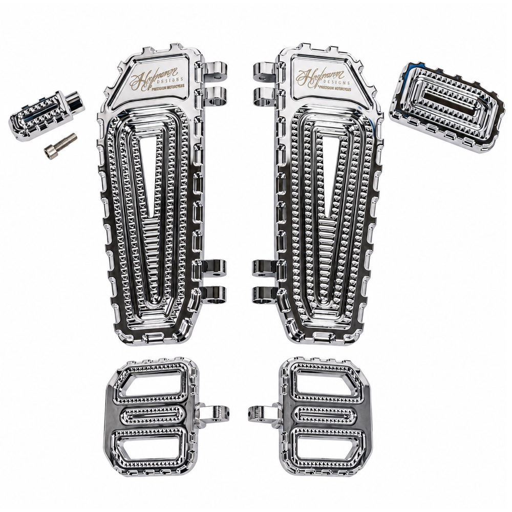 Hofmann Designs X Khrome Werks Foot Control Kit with Passenger Pegs or Mini Boards for Select '99-26 Harley Davidson Touring Motorcycles