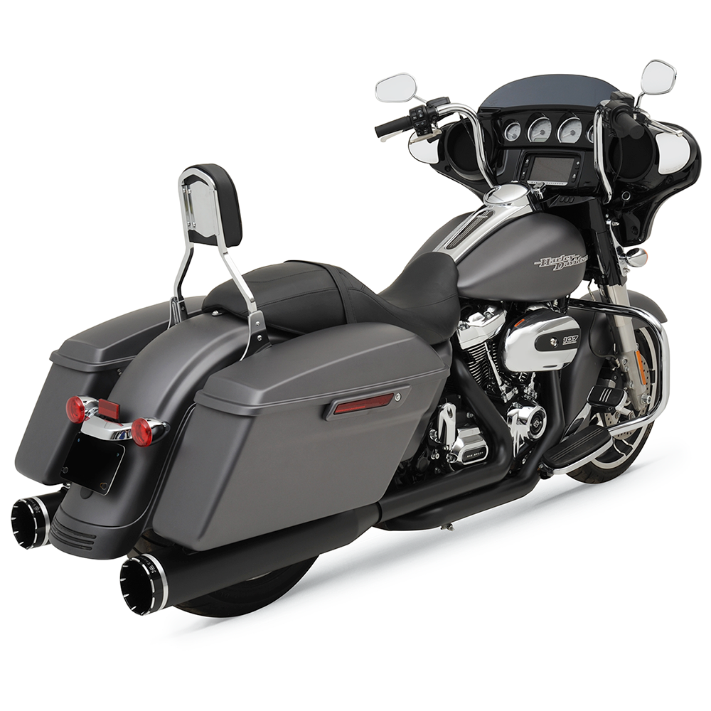 Khrome Werks 1800-2176 DOMINATOR 2:2 4.5" Mufflers w/ Tracer Tips, Black For Harley Davidson® Touring 2017-2026 ( 201810A )