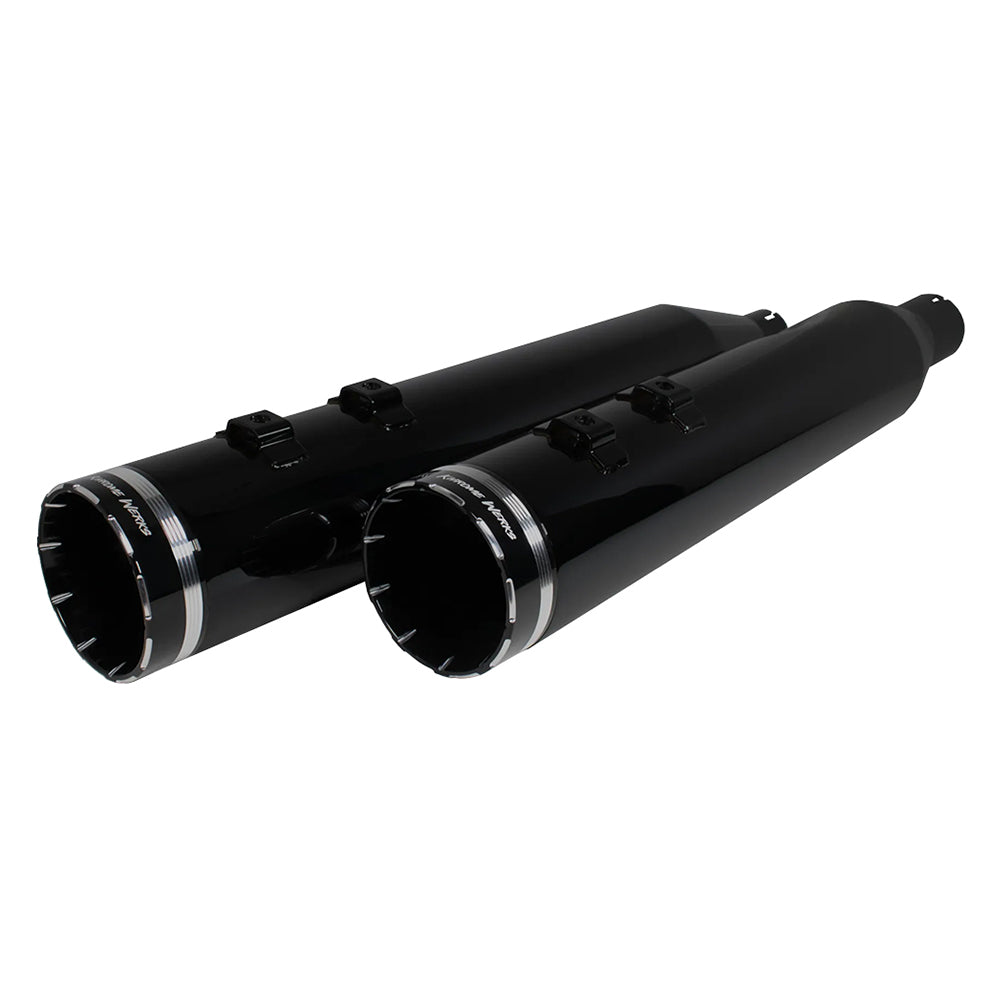 Khrome Werks 202640 4.50" HP-PLUS Obsidian Tracer Billet Tip Mufflers for 2024-2026 CVO ST - Perfect Color Match to Gloss Black