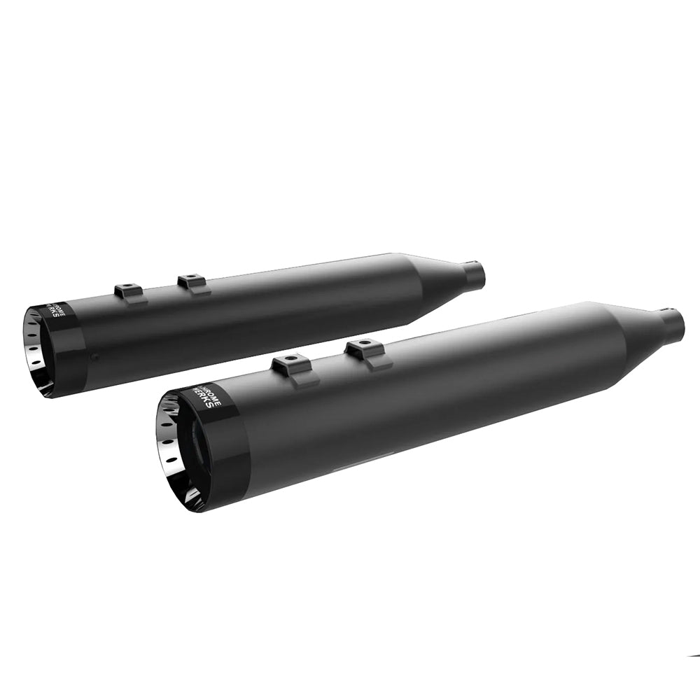 Khrome Werks 202845 / 1801-1289 HP-Plus 4.5” Performance Black Mufflers w/ Turbine Billet Tips For Harley Touring 1996-2016 ( 18011289 )