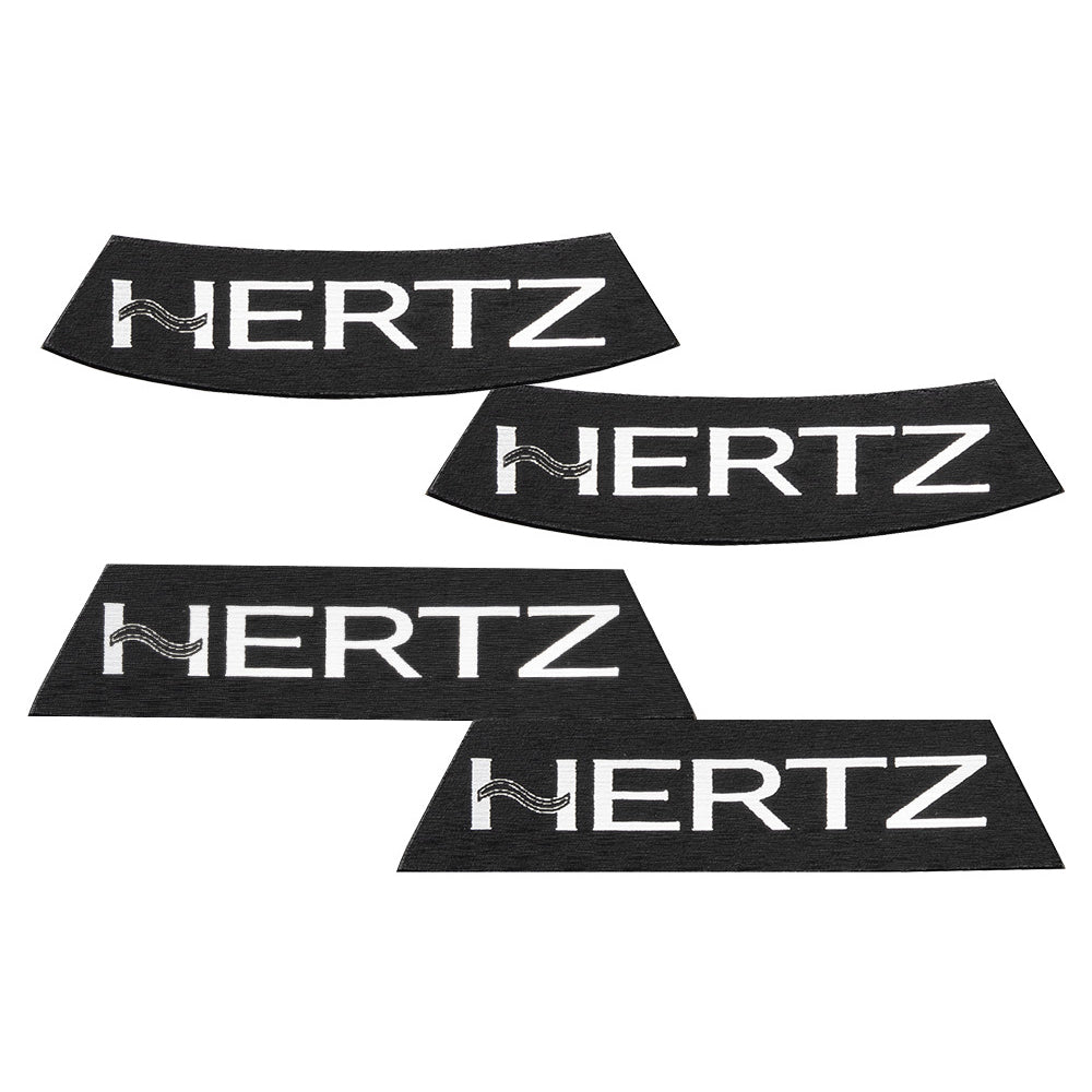 HogBadge Hertz Logos with Silver Text for 2021-2023 Street Glide CVO Factory Front & SaddleBag Lid Grilles