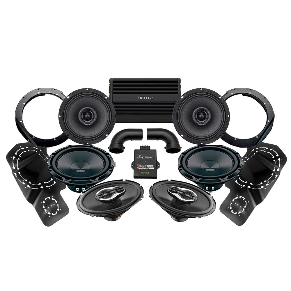 Hertz Stage 4 Ultimate Plug & Play Amp And Speaker Package with Subwoofer Kit For 2023.5-Up Harley Davidson® CVO Road Glide Motorcycles