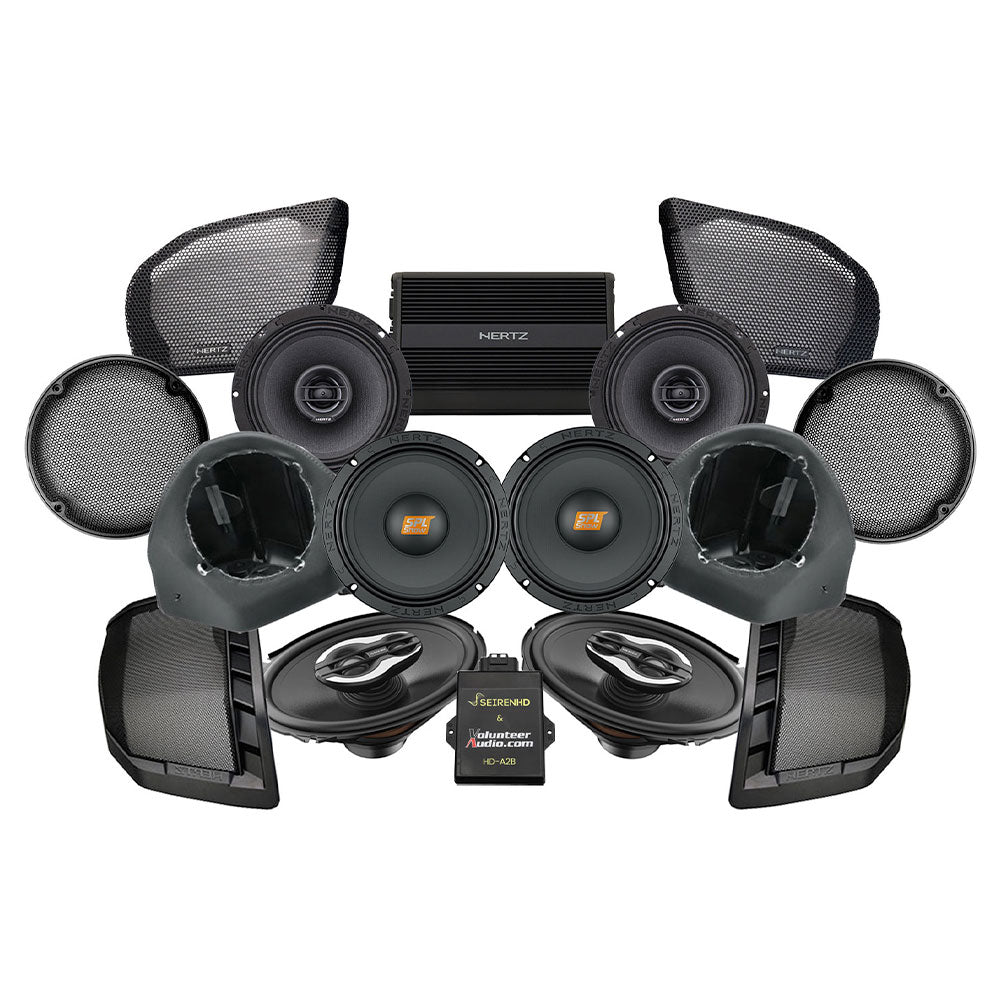 Hertz Premium A2B Stage 6 Plug & Play Amp And Speaker Package For 2024-Up Harley Davidson® Road Glide Motorcycles