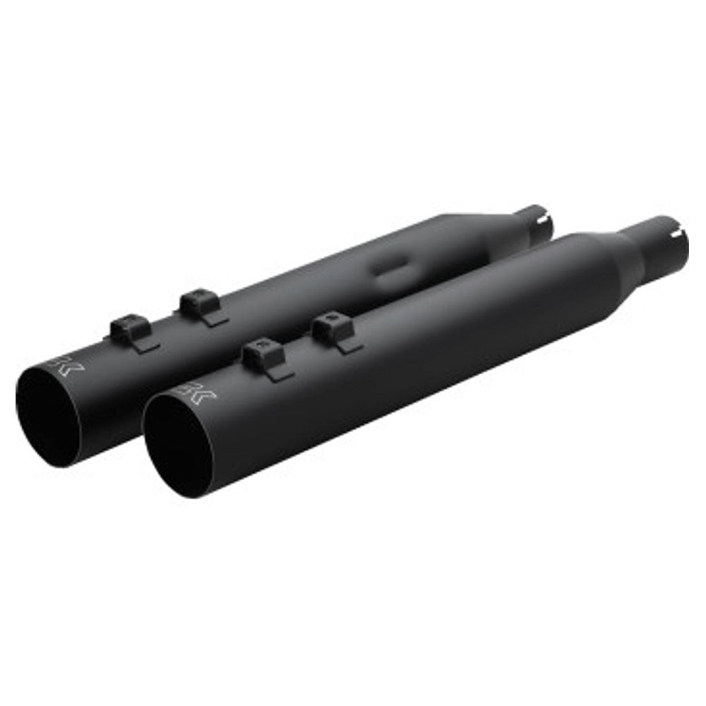 Khrome Werks 1801-1869 4.0" Black HP Plus Straight Cut Mufflers with Perforate Baffles for 2017-Up M8 Harley Davidson® Touring Motorcycles ( 40FST-1011-BLK )