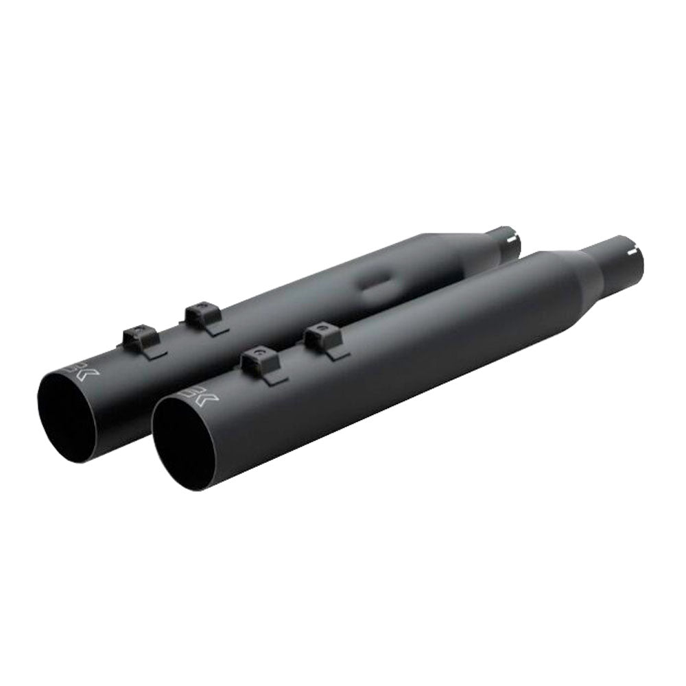 Khrome Werks 1801-1872 4.0" Black HP Plus Straight Cut Mufflers with Ripper Baffles for 2017-Up M8 Harley Davidson® Touring Motorcycles ( 40FST-1012-BLK )