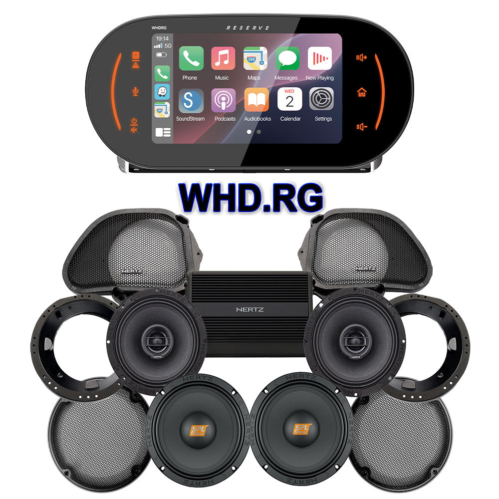 Hertz Stage 4 Plug & Play Amp And Speaker Package With Soundstream Reserve WHD.RG Radio For 1998-2013 Harley Davidson® Road Glide