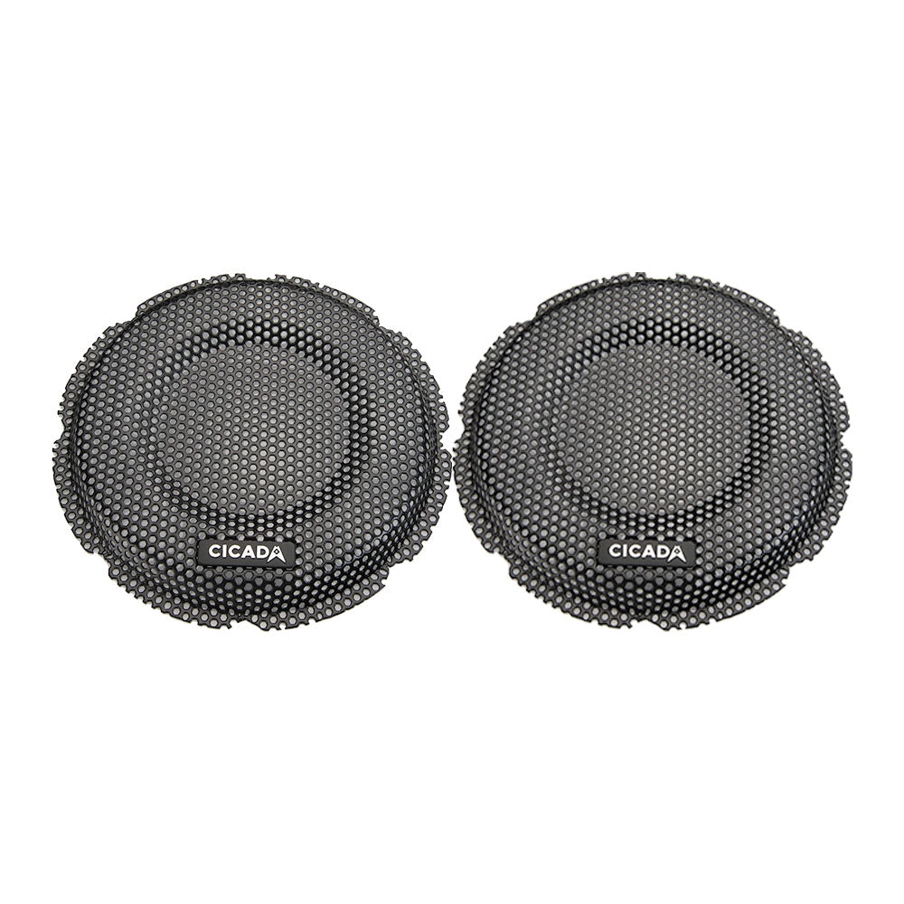 Cicada Audio CBG65L 6.5" Lip Style Black Aluminum Ring Billet Grilles for 2014-2023 Harley Davidson® Motorcycles