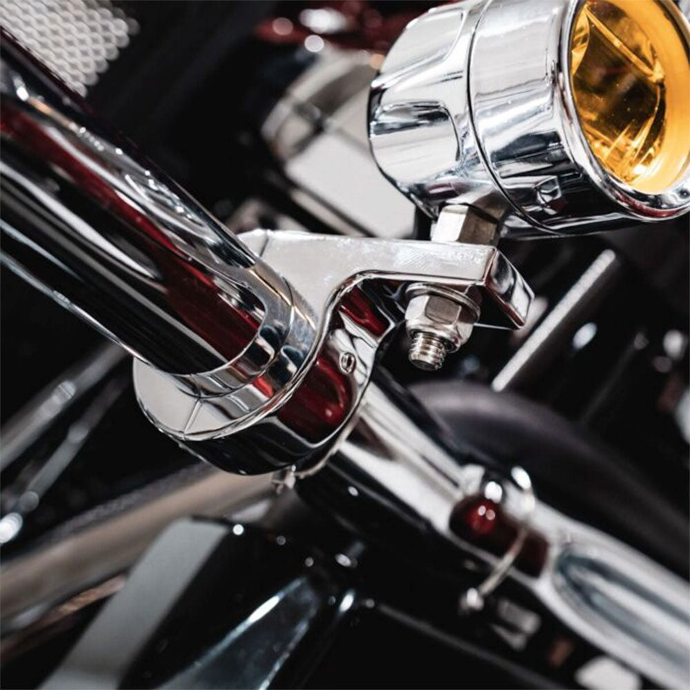 Custom Dynamics Fog Lamp 1.25" Engine Guard P-Clamp Mounts For Harley Davidson® Motorcycles