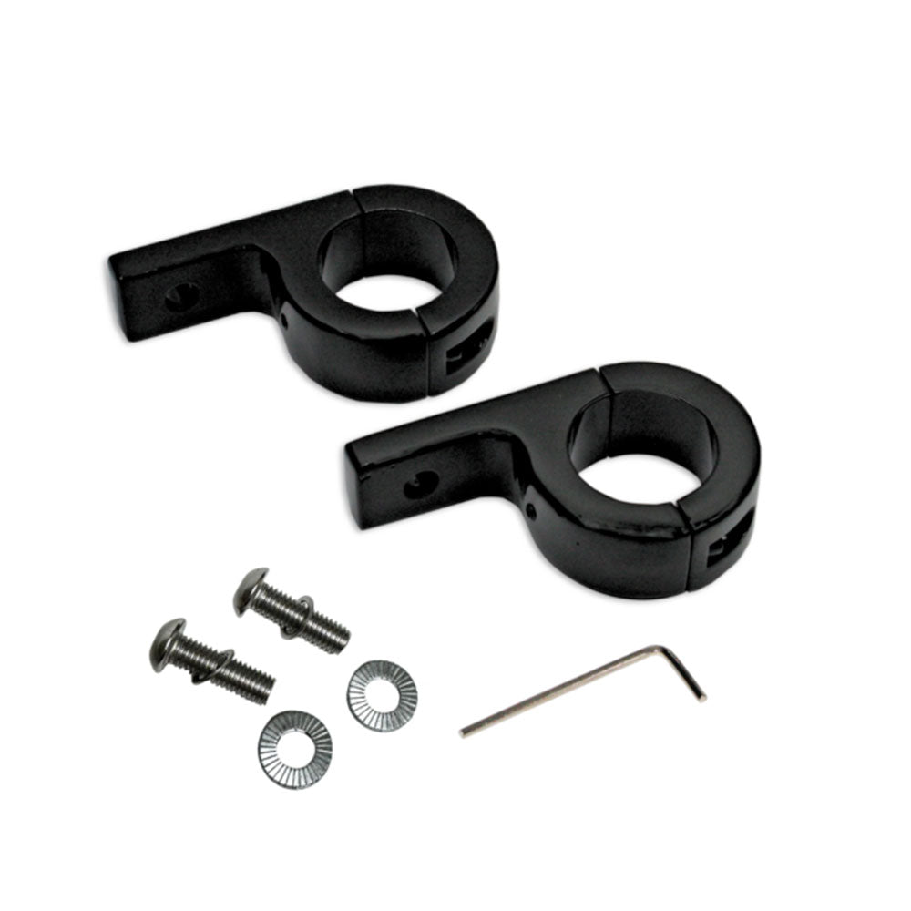 Custom Dynamics Shark Demon LED Fog Lights with 1.25" P-Clamp Mounts for 2023-2025 Harley Davidson® Motorcycles