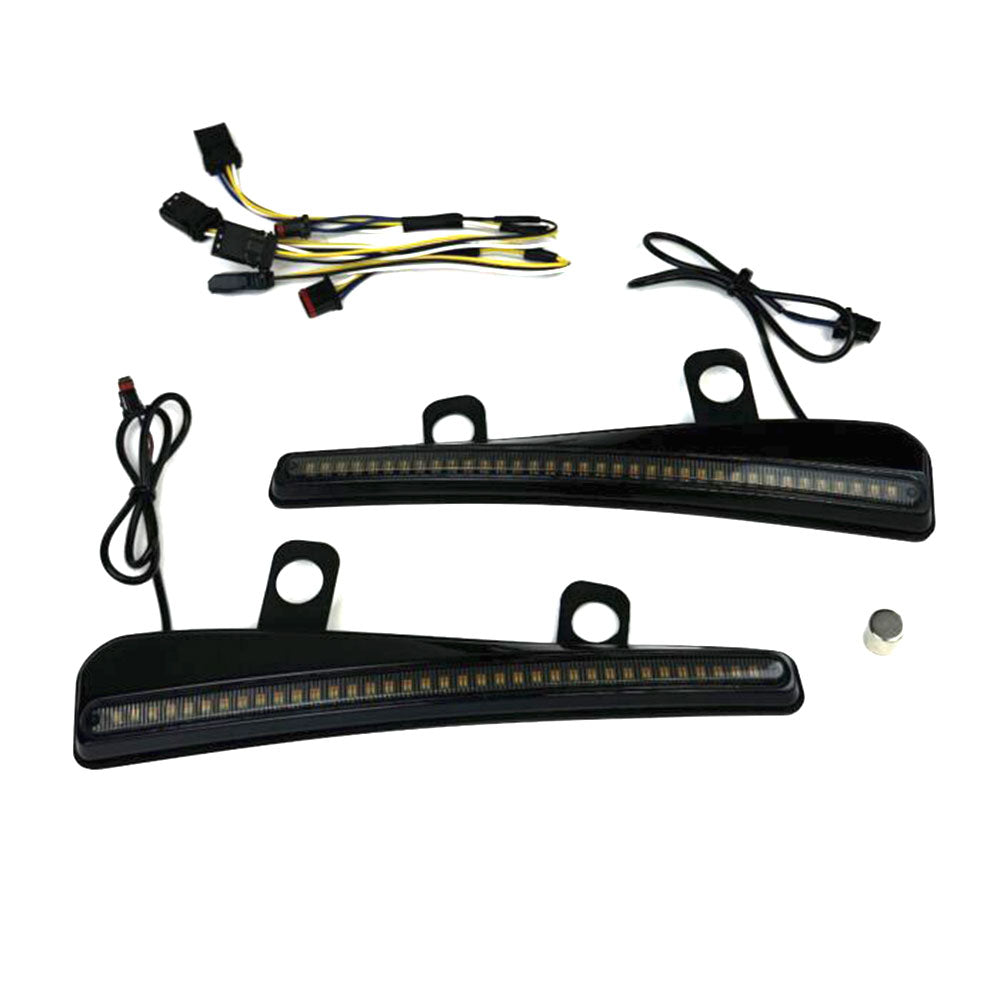 Custom Dynamics LED Windshield Trim with Turn Signals with Wiring for 2023.5-Up Harley Davidson® Road Glide Motorcycles