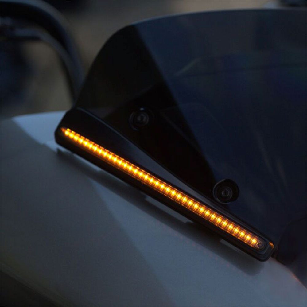 Custom Dynamics LED Windshield Trim with Turn Signals for 2023.5-Up Harley Davidson® Road Glide Motorcycles