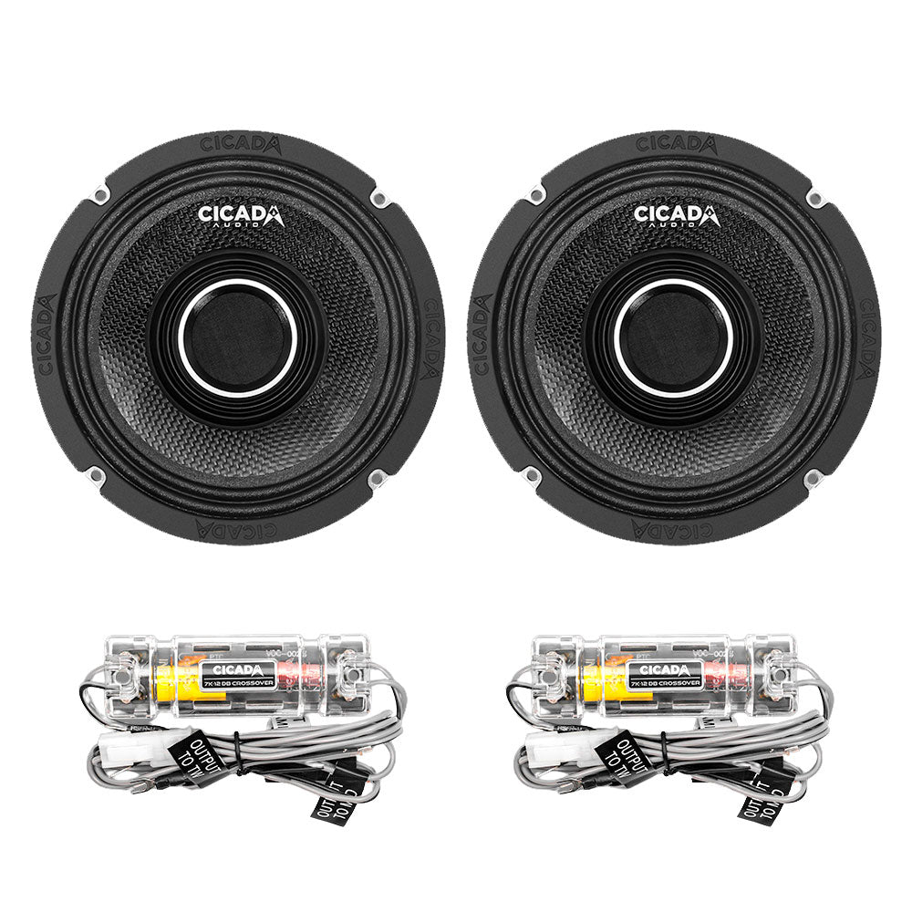 Cicada Audio CHX65.4 6.5"4-Ohm Pro Coax Horn Speakers for Upper Fairing, Lower Fairing, and Tour Pak Locations on Harley Davidson® Motorcycles