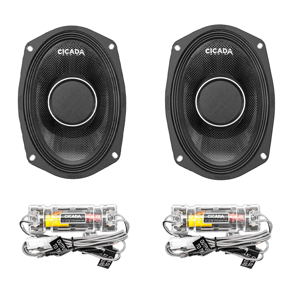 Cicada Audio CHX69.2 6x9" 2-Ohm Pro Coax Horn Speakers for Rear Locations on Harley Davidson® Motorcycles ( CHX692 )