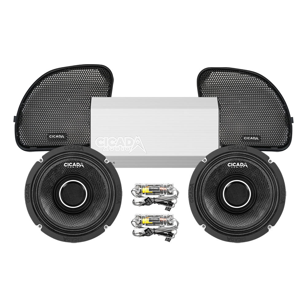 Cicada Audio CHX Stage 2 Plug & Play Amp and Speaker Package For 2015-2023 Harley Davidson® Road Glide with Factory or Existing SoundStream Reserve Radios