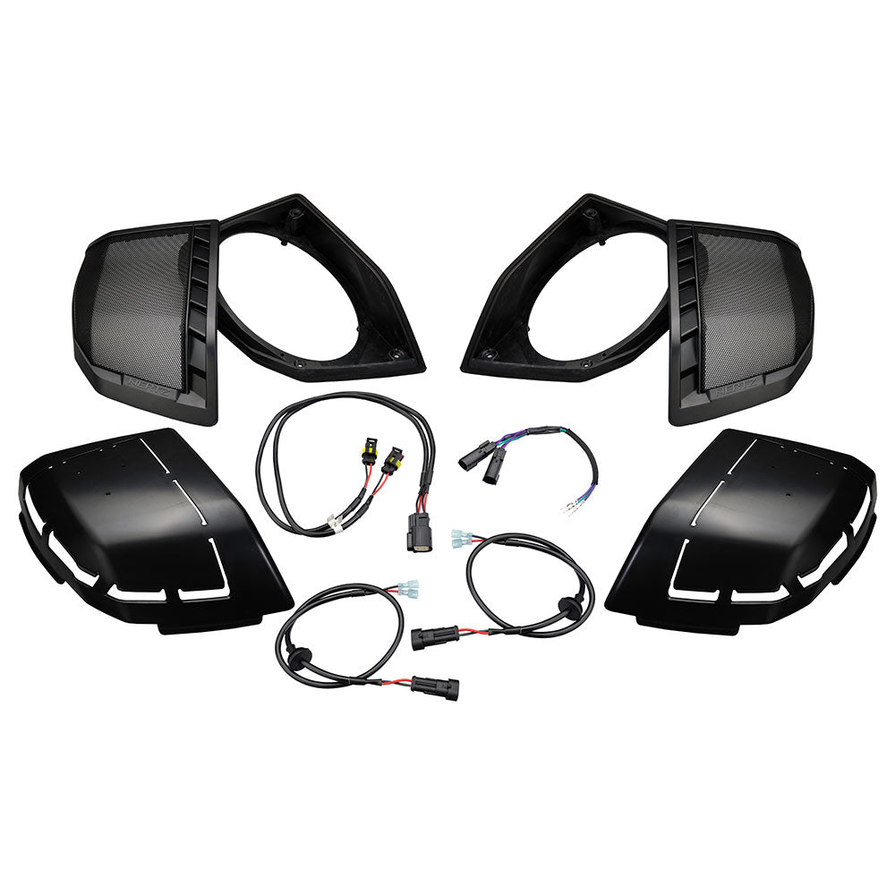Hertz A2B Stage 4 Ultimate Plug & Play Amp And Speaker Package with Subwoofer Kit For 2024-Up Harley Davidson® Base Model Road Glide Motorcycles with Saddlebag Lids