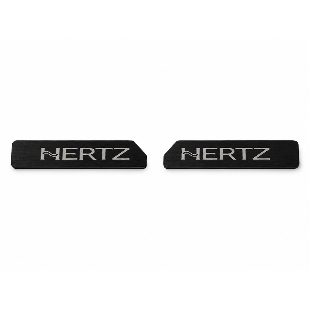 HogBadge Hertz Logos with Silver Text for 2026 Lower Speaker Grilles for 2026 Harley Davidson® Limited Motorcycles