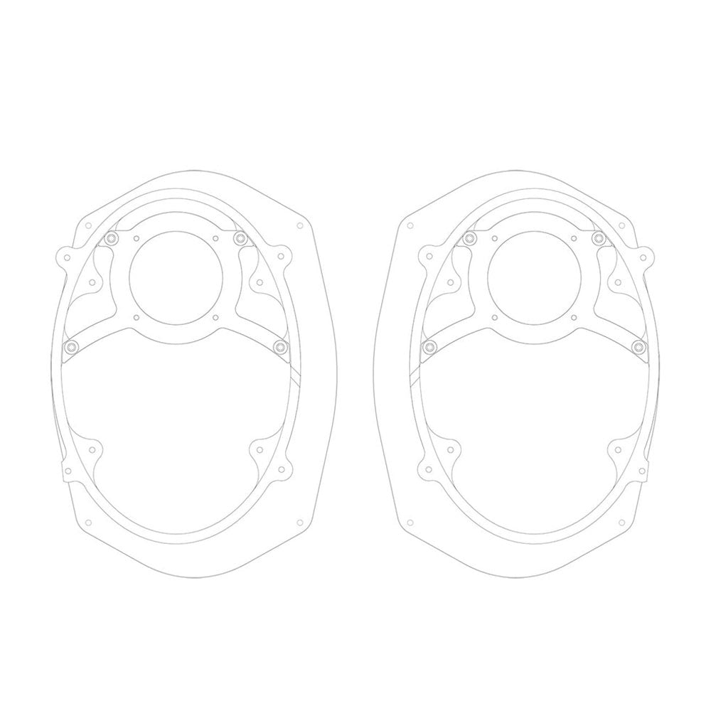 American Hard Bag ( IP-14-5X7-6X9 V2 ) 5x7" to 6x9" Speaker Adapter Kit For 2014-2023 Harley Davidson® Touring Models with Saddlebag Lids ( IP 14 5X7 6X9 V2 )