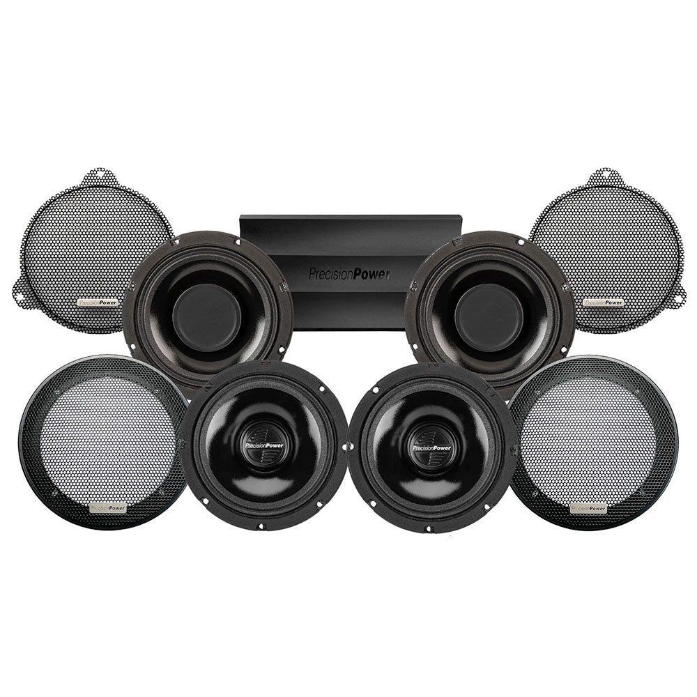 Precision Power HTW Stage 4 Plug & Play Amp and Speaker Package For 2014-2023 Harley Davidson® Street Glide and Electra Glide with Factory or Existing SoundStream Reserve Radios