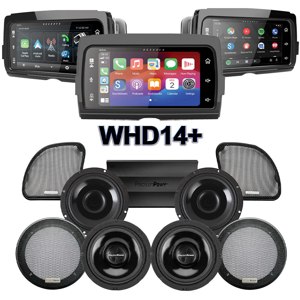 Precision Power HTW Stage 4 Plug & Play Amp and Speaker Package With Soundstream Reserve WHD14+ Radio For 2015-2023 Harley Davidson® Road Glide Ultra/Limited
