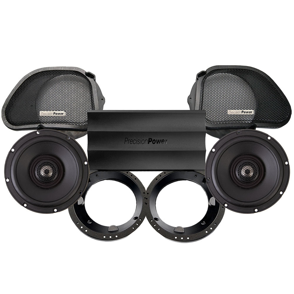 Precision Power Stage 2 Plug & Play Amp And Speaker Package For 1996-2013 Harley Davidson® Road Glide for Existing Soundstream Reserve, Aquatic-AV, and Boss Radios