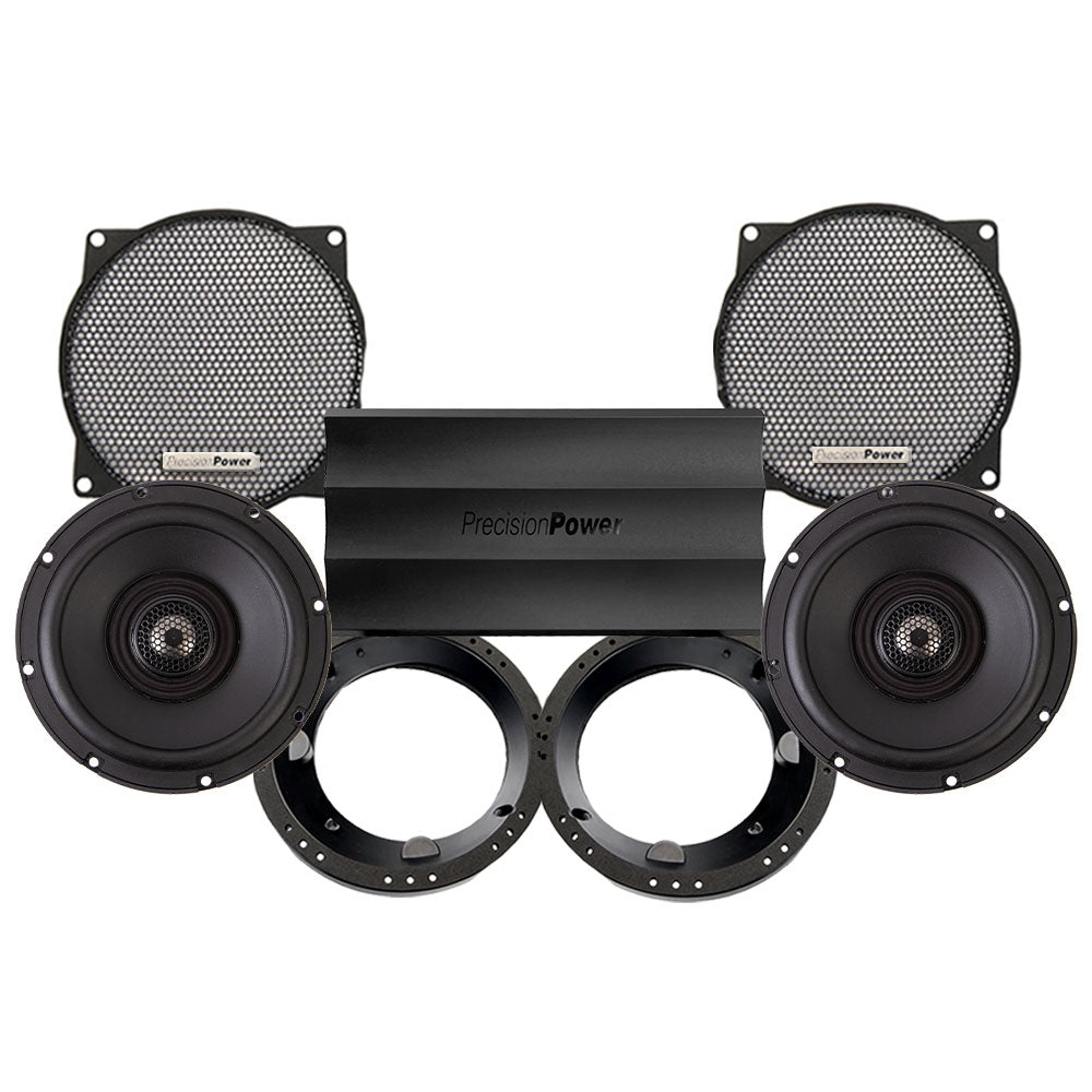 Precision Power Stage 2 Plug & Play Amp And Speaker Package For 1996-2013 Harley Davidson® Street Glide, Electra Glide, And Ultra for Existing Soundstream Reserve, Aquatic-AV, and Boss Radios