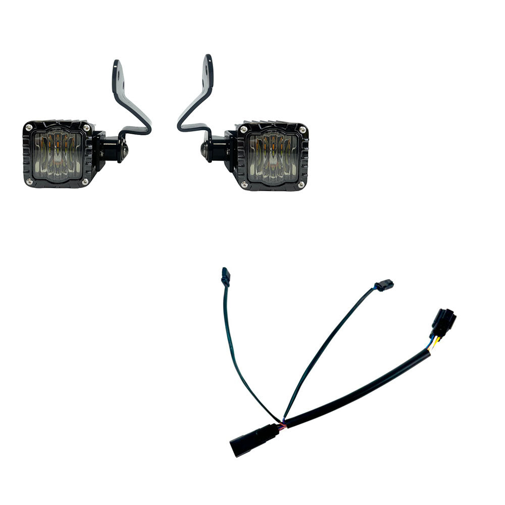 Custom Dynamics Shark Demon® LED Front Turn Signals with Wiring for 2023-Up Harley Davidson® Road Glide Motorcycles