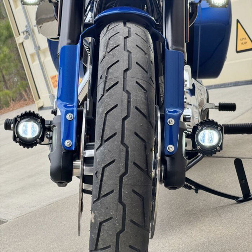 Custom Dynamics Shark Demon LED Fog Lights with 1.25" P-Clamp Mounts for 2023-2025 Harley Davidson® Motorcycles