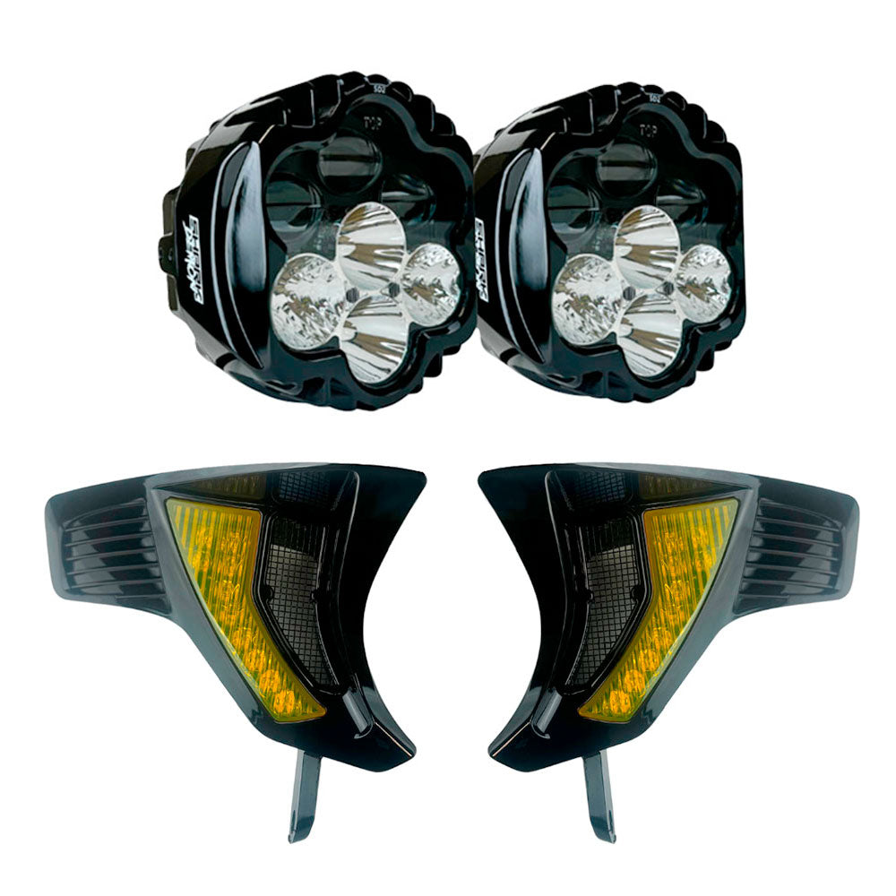Custom Dynamics Shark Demon® 2 LED Headlight Kit with Front Turn Signal Vents Bundle for 2023.5-2026 Harley Davidson® Road Glide Motorcycles