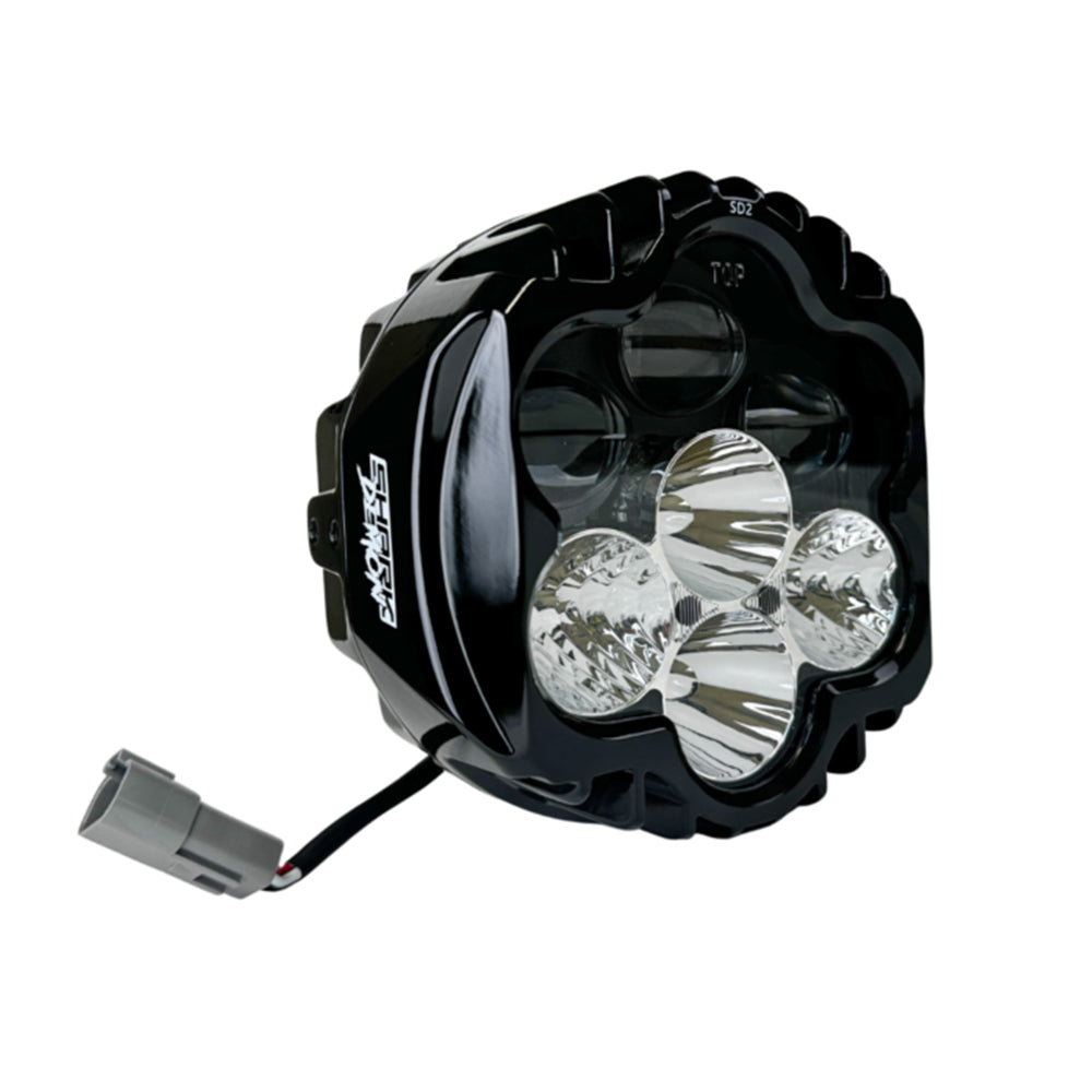 Custom Dynamics Shark Demon SD2-23BAT-W Performance LED Headlight Kit for 2024-Up Harley Davidson® Street Glide Motorcycles (20012844)