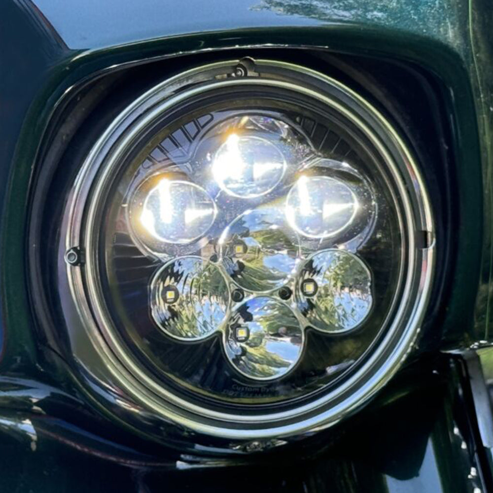 Custom Dynamics Shark Demon™ SD2-7-13 7” LED Headlight with Backlight For 1996-2013 Harley-Davidson® Motorcycles ( 20012925 )