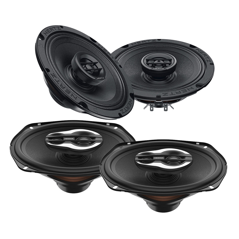 Hertz 6.5″ SX165NEO & 6×9″ SX690NEO Factory Front & Saddlebag Speaker Replacement For 1998-2023 Harley Davidson® Motorcycles