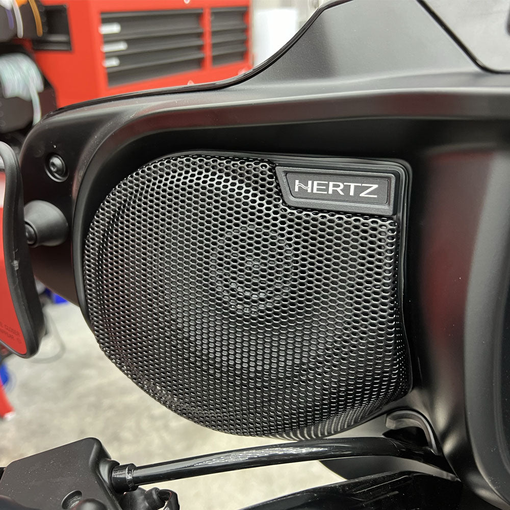 Hertz A2B Stage 4 Ultimate Plug & Play Amp And Speaker Package with Subwoofer Kit For 2025 Harley Davidson® Street Glide Ultra Motorcycles Adds Tour Pak Pods