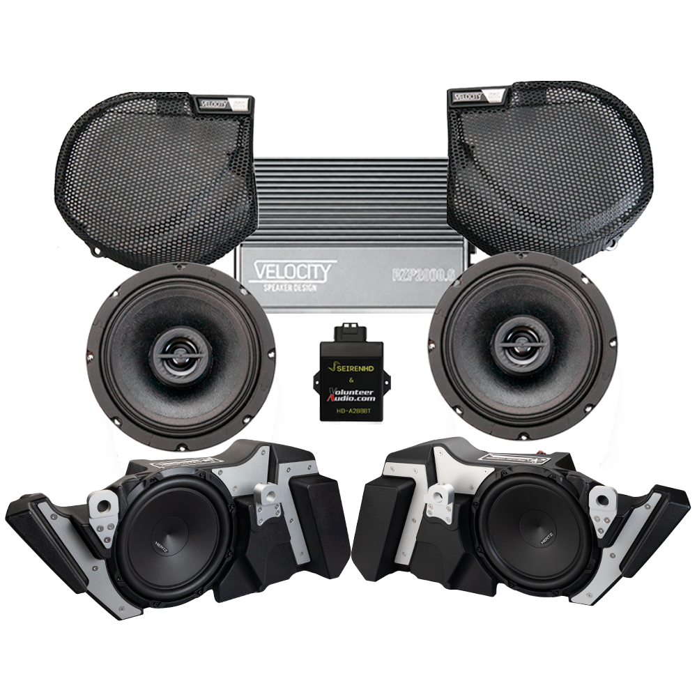 Velocity Stage 2 Ultimate A2B Plug & Play Amp And Speaker Package with Modular Subwoofer Kit For 2024-Up Harley Davidson® Street Glide Base Models & 2025 Street Glide Ultra Motorcycles