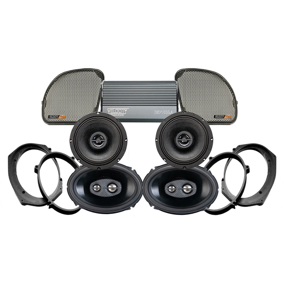 Velocity Stage 4 Plug & Play Amp And Speaker Package For 2021-2023 Harley Davidson® CVO Road Glide With HD Audio By Rockford For Factory Radio or Existing Soundstream Reserve Radios