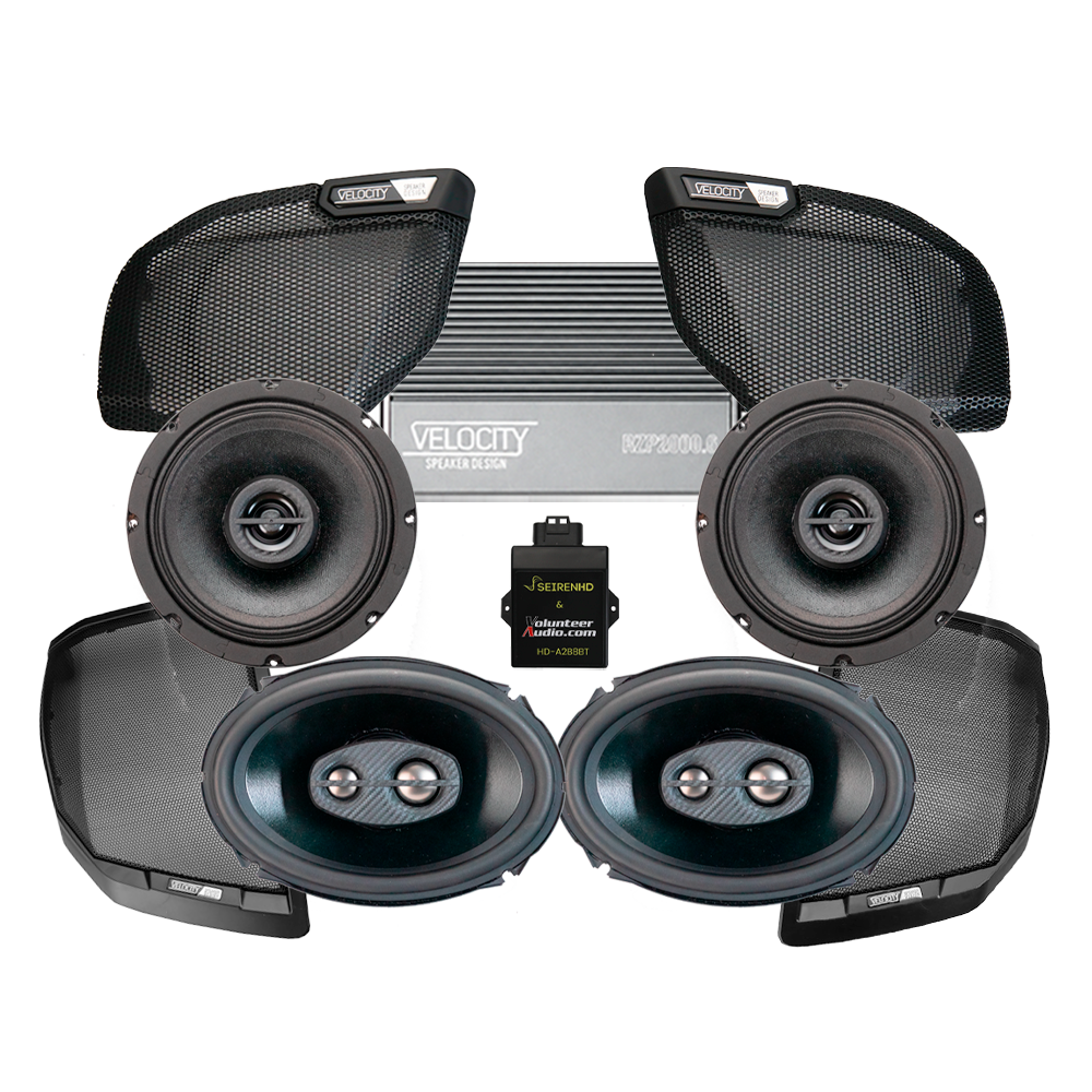 Velocity Premium A2B Stage 4 Plug & Play Amp And Speaker Package For 2024-Up Harley Davidson® Base Model Road Glide Motorcycle