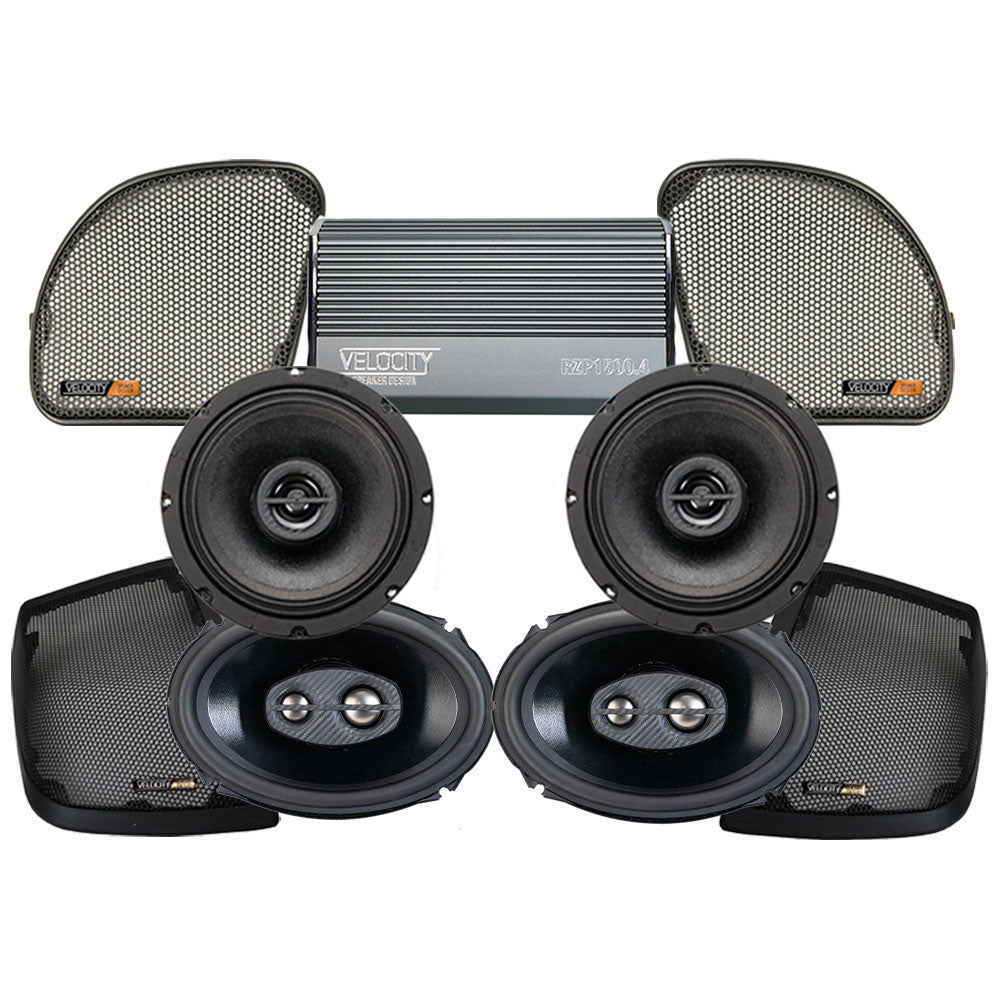 Velocity Stage 4 Plug & Play Amp and Speaker Package For 2015-2023 Harley Davidson® Road Glide with Factory or Existing SoundStream Reserve Radios