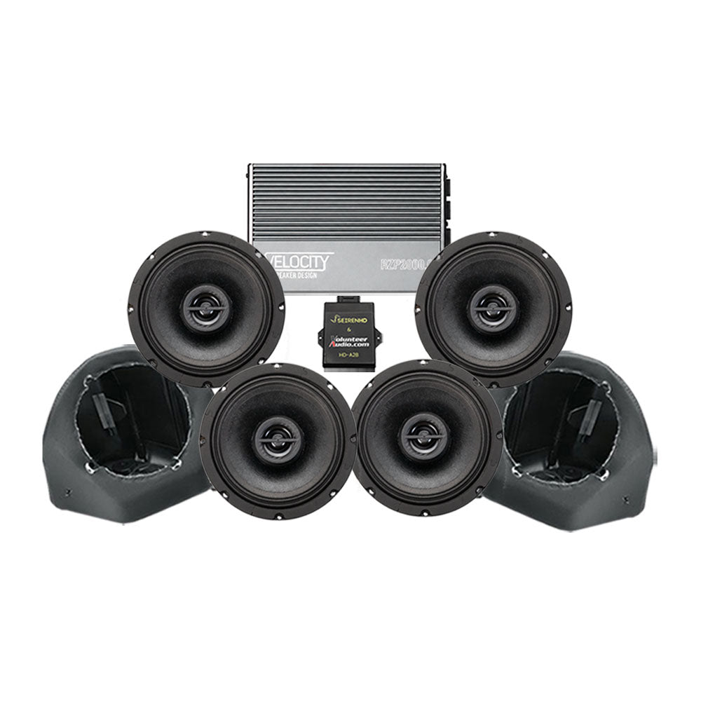 Velocity Premium A2B Stage 4 Plug & Play Amp And Speaker Package For 2025 Harley Davidson® Street Glide Ultra Motorcycles Adds Tour Pak Pods