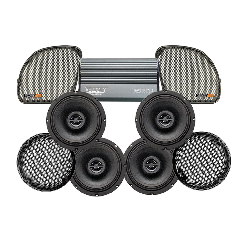 Velocity Stage 4 Plug & Play Amp and Speaker Package For 2015-2016 Harley Davidson® CVO Road Glide Ultra with Factory or Existing Soundstream Reserve Radios