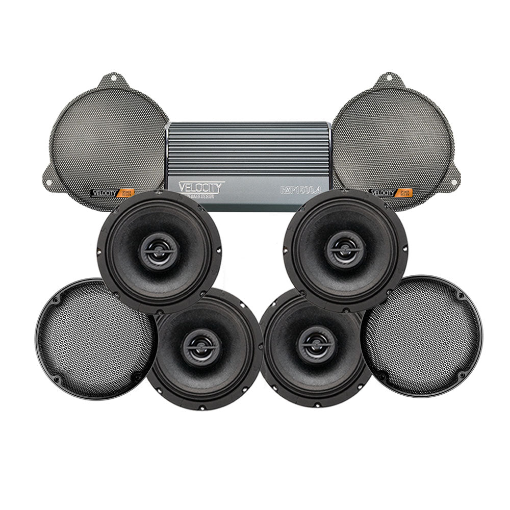 Velocity Stage 4 Plug & Play Amp and Speaker Package For 2020-2021 Harley Davidson® CVO Tri Glide with Factory or Existing Soundstream Reserve Radios