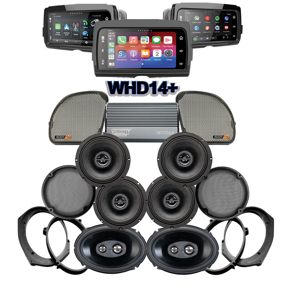 Velocity Stage 6 Plug & Play Amp and Speaker Package With Soundstream Reserve WHD14+ Radio For 2015-2021 Harley Davidson® CVO Road Glide