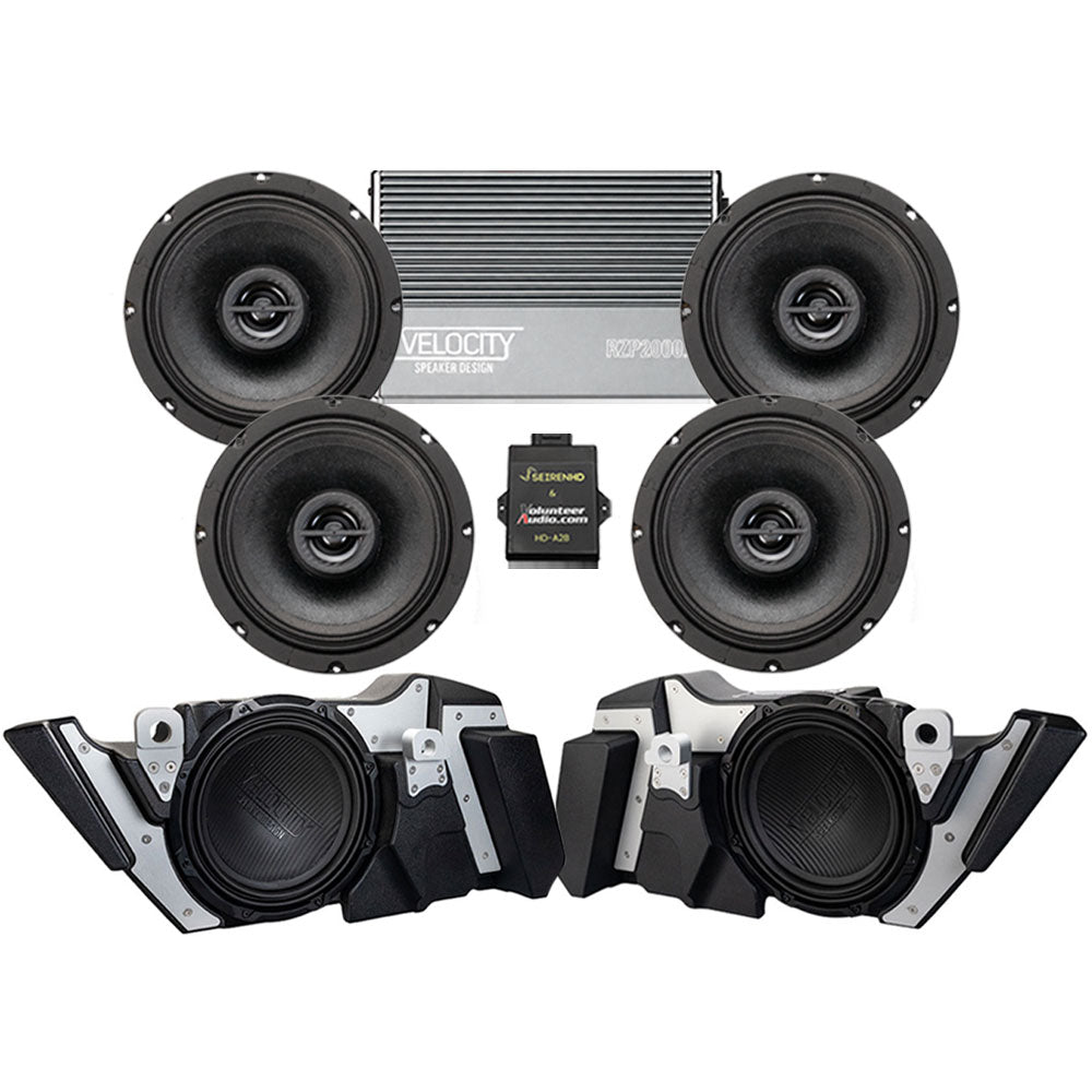 Velocity Stage 4 Ultimate A2B Plug & Play Amp And Speaker Package with Modular Subwoofer Kit For 2026 Harley Davidson® Road Glide Limited Motorcycles