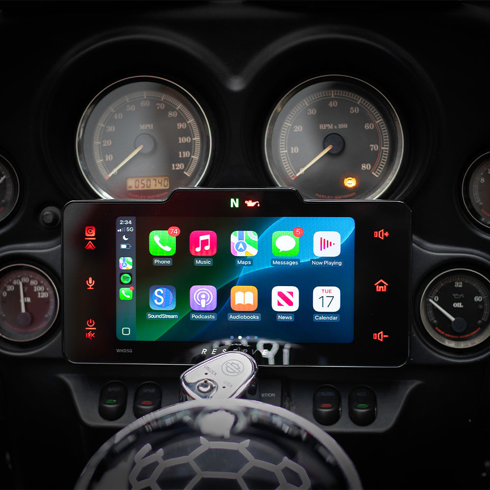 SoundStream Reserve WHD.SG Plug-N-Play Upgrade Headunit for 1998-2013 Harley Davidson® Street Glide with Wireless Apple CarPlay®, Android Auto® & SiriusXM Ready®