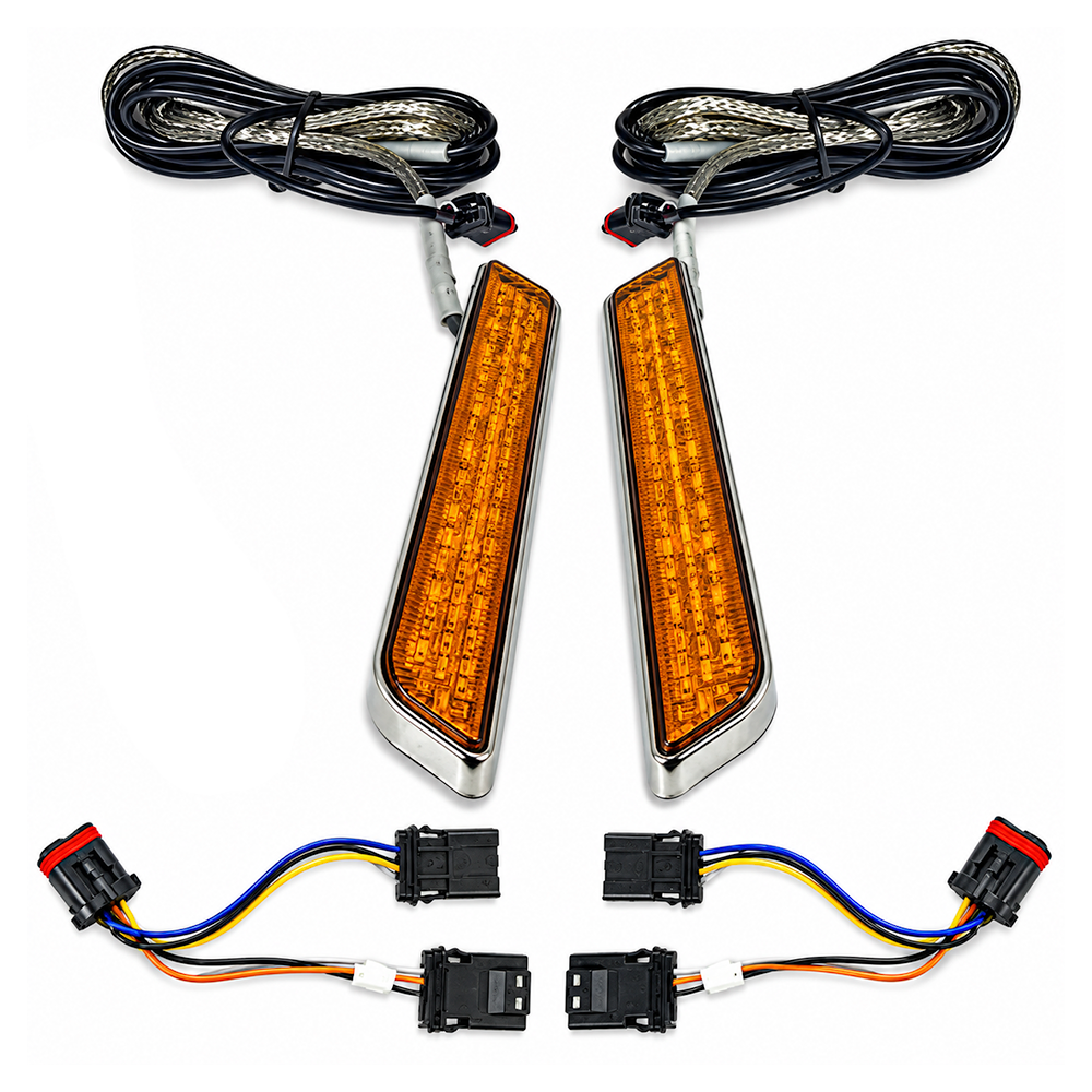 Custom Dynamics Run/Turn Auxiliary LED Fork Lightz for 2014-2026 Harley Davidson® Touring and TriGlide Motorcycles