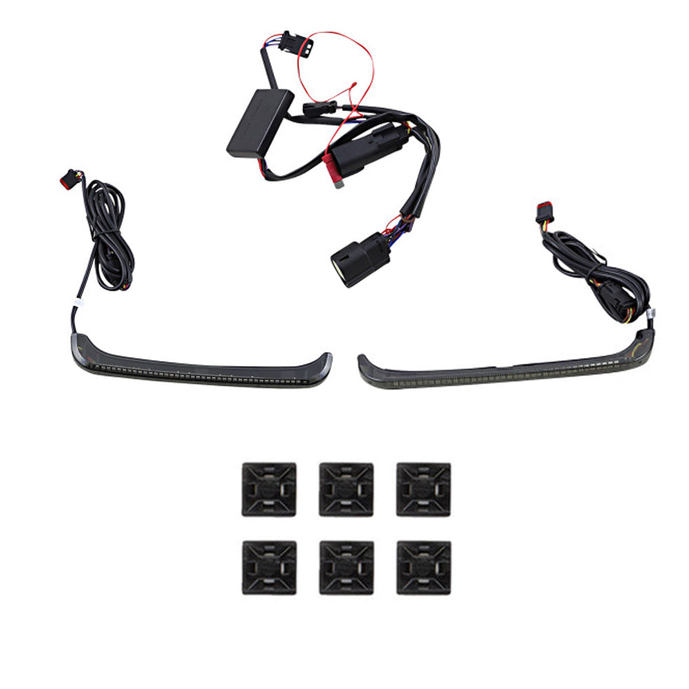 Custom Dynamics CD-LPDC-BCM-S / 2040-2686 Low Profile BAGZ LED Saddlebag Lights with Dual Color Sequential Run Brake and Amber Turn Signals Lenses for 2014-2024 Harley Davidson® Motorcycles ( 20402686)