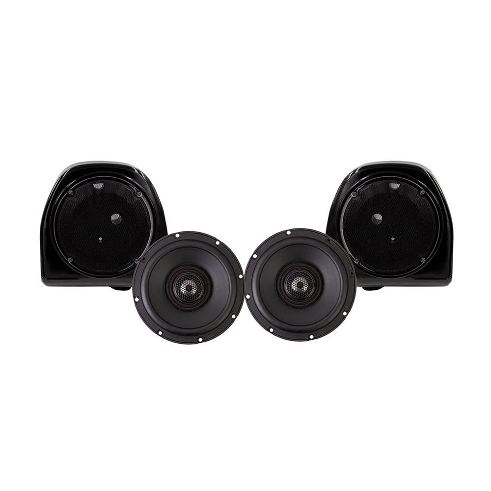 Precision Power MAS.654 6.5″ Coaxial Speakers + Metra BC-HDLSP-1 Lower Fairing Speaker Pods For 1983-2013 Harley Davidson®