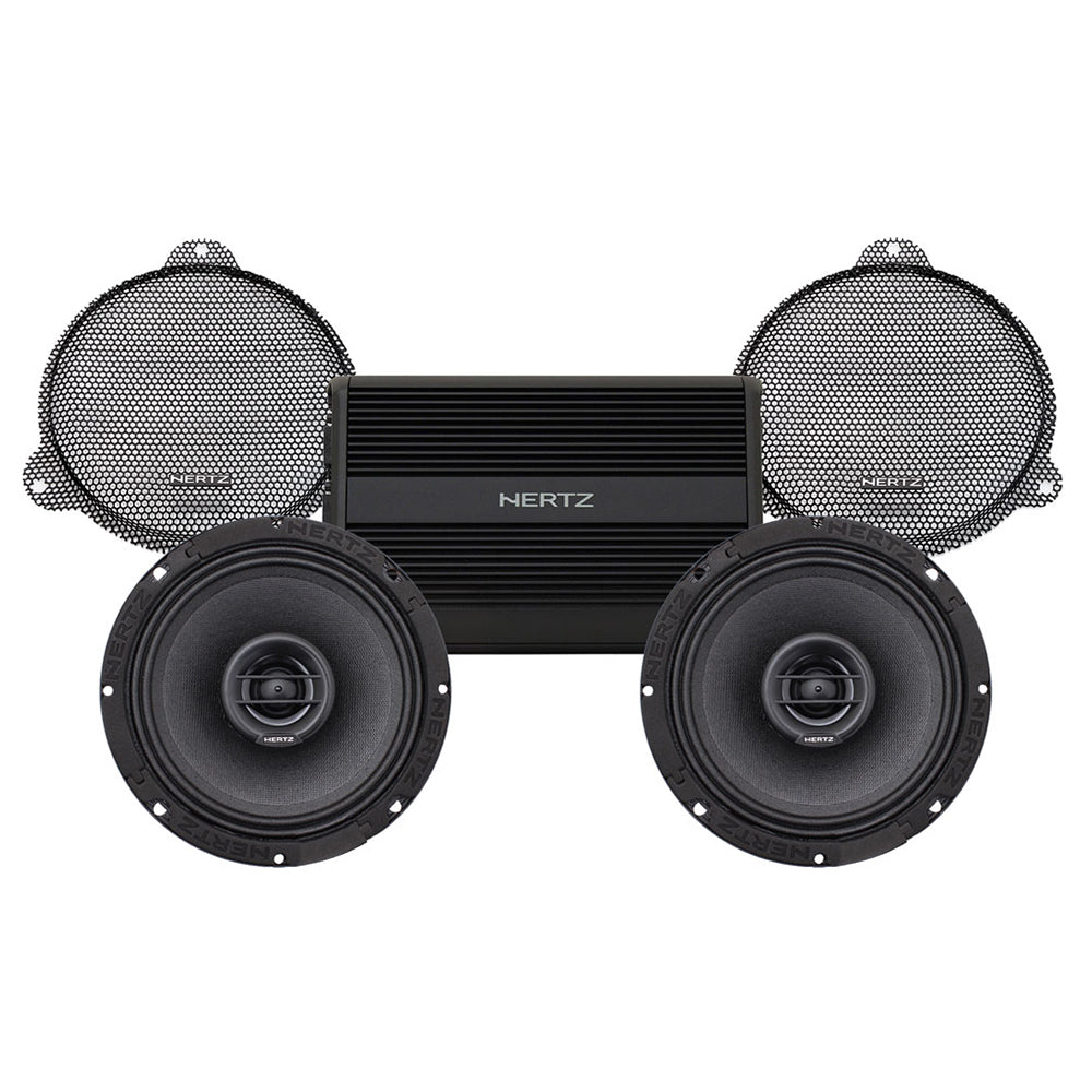 Hertz Stage 2 Plug & Play Amp and Speaker Package For 2014-2023 Harley Davidson® Street Glide, Electra Glide, and Ultra with Factory or Existing SoundStream Reserve Radios