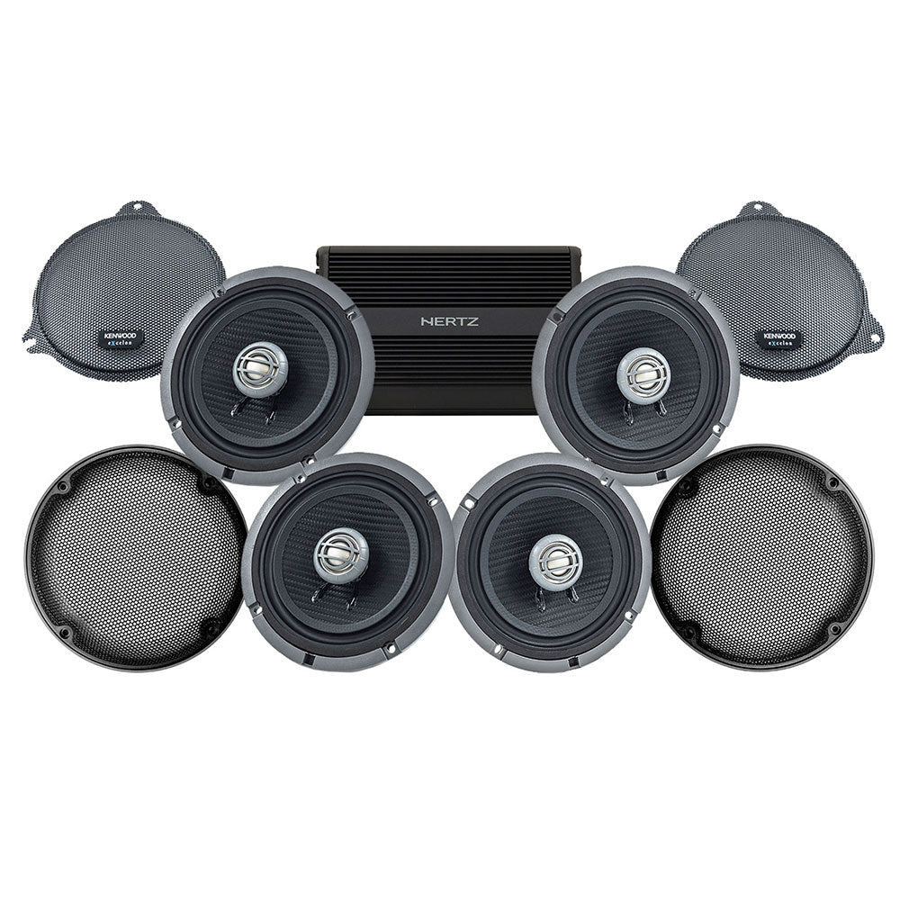 Kenwood Stage 4 Plug & Play Amp and Speaker Package For 2014-2023 Harley Davidson® Street Glide and Electra Glide with Factory or Existing SoundStream Reserve Radios