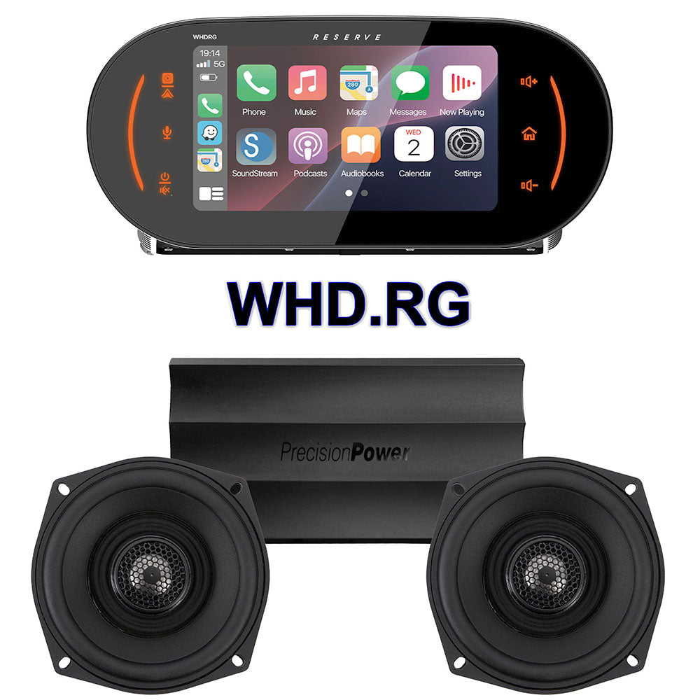Precision Power 5.25" Stage 2 Plug & Play Amp And Speaker Package With Soundstream Reserve WHD.RG Radio For 1998-2013 Harley Davidson® Road Glide
