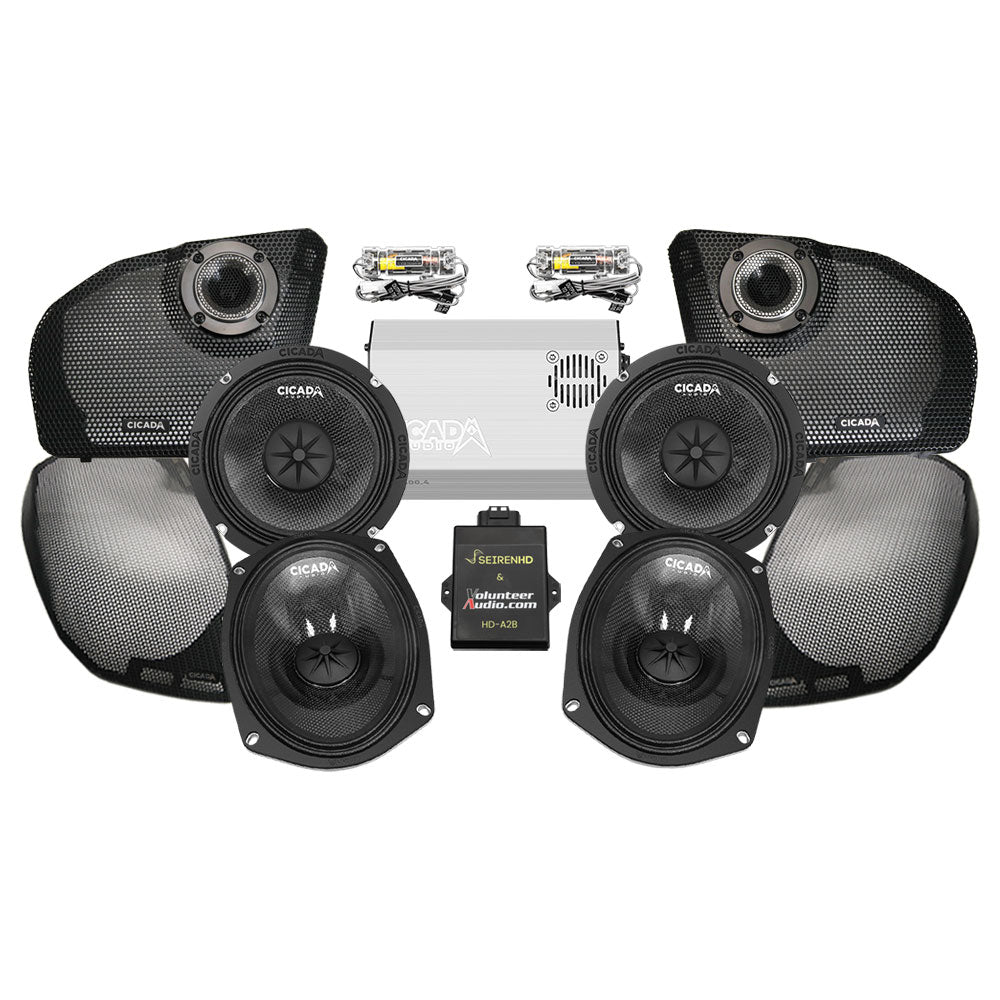 Cicada Audio CXK / CM Premium A2B Stage 4 Plug & Play Amp And Speaker Package For 2024-Up Harley Davidson® Road Glide Base Models
