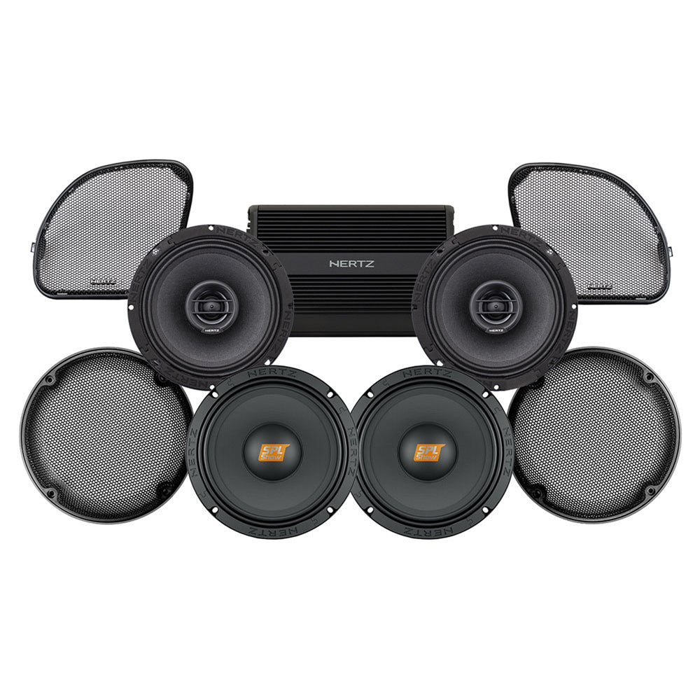 Hertz Stage 4 Plug & Play Amp and Speaker Package For 2015-2023 Harley Davidson® Road Glide with Factory or Existing SoundStream Reserve Radios